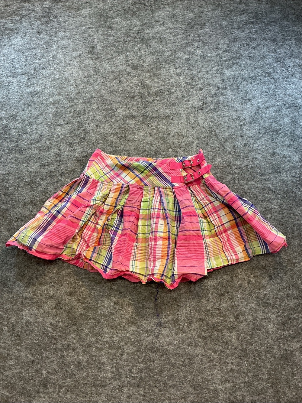 Ralph Lauren Bright Pink Plaid Pleated Skirt - Girls Size 12